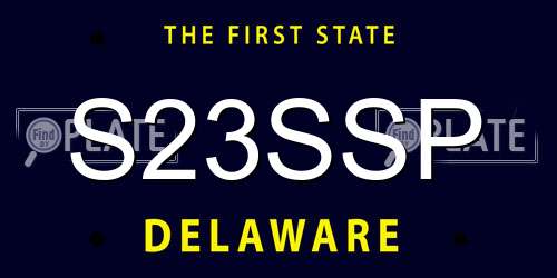 S23SSP Delaware License Plate