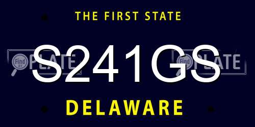 S241GS Delaware License Plate
