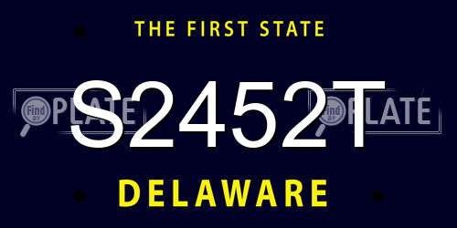 S2452T Delaware License Plate