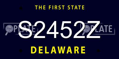 S2452Z Delaware License Plate