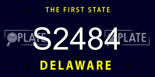 S2484 Delaware License Plate