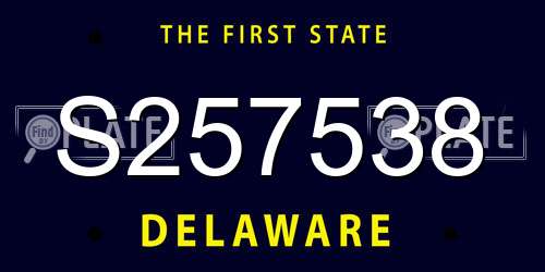 S257538 Delaware License Plate