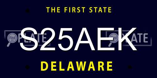 S25AEK Delaware License Plate