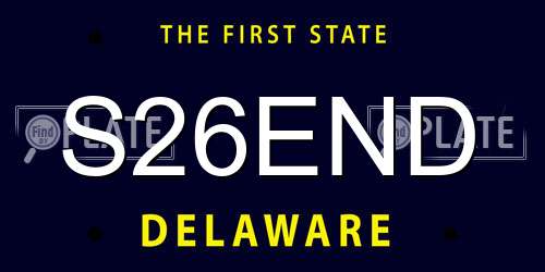 S26END Delaware License Plate