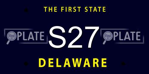 S27 Delaware License Plate