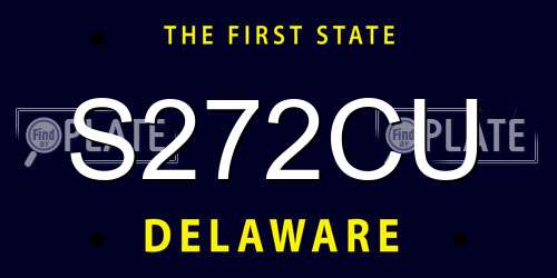 S272CU Delaware License Plate