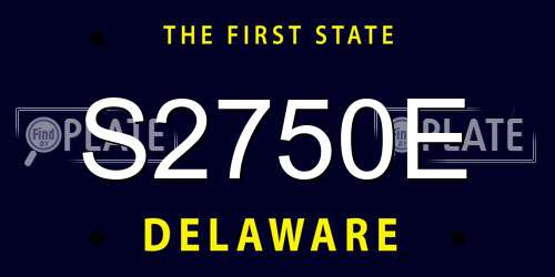 S2750E Delaware License Plate