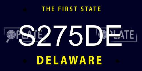 S275DE Delaware License Plate