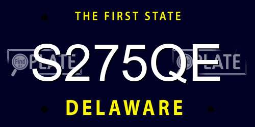 S275QE Delaware License Plate
