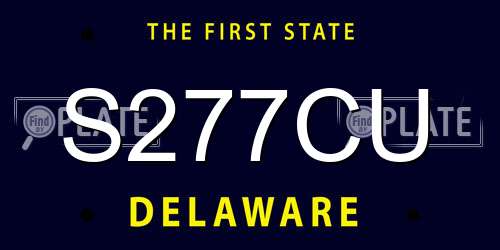 S277CU Delaware License Plate
