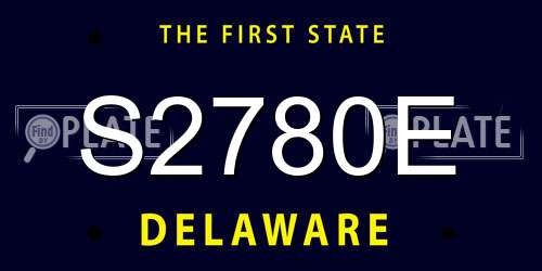 S2780E Delaware License Plate