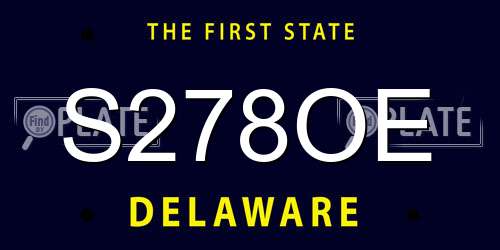 S278OE Delaware License Plate