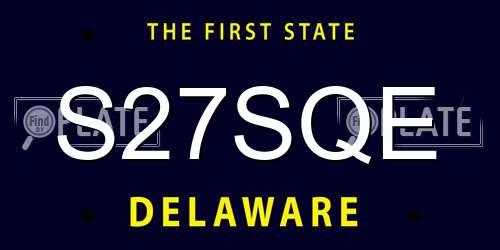 S27SQE Delaware License Plate