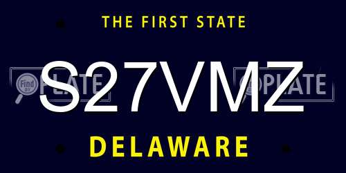S27VMZ Delaware License Plate