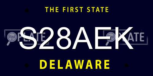 S28AEK Delaware License Plate
