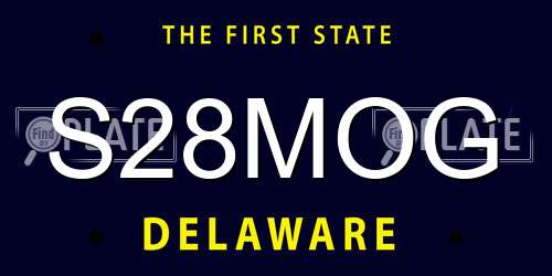 S28MOG Delaware License Plate