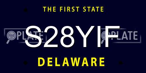 S28YIF Delaware License Plate
