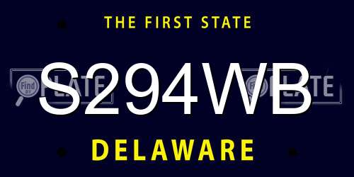 S294WB Delaware License Plate