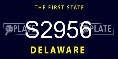 S2956 Delaware License Plate