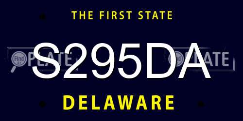 S295DA Delaware License Plate