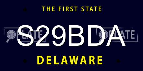S29BDA Delaware License Plate