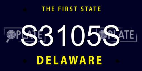 S3105S Delaware License Plate
