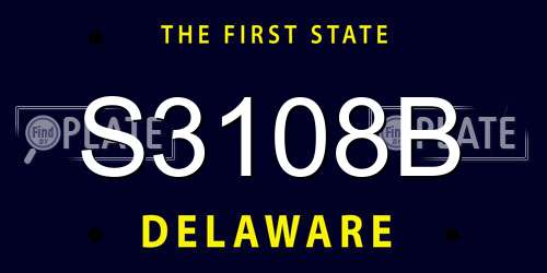 S3108B Delaware License Plate