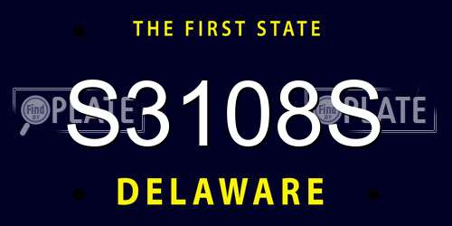 S3108S Delaware License Plate