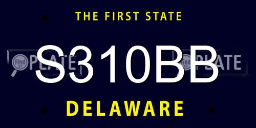 S310BB Delaware License Plate