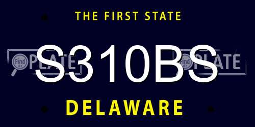 S310BS Delaware License Plate