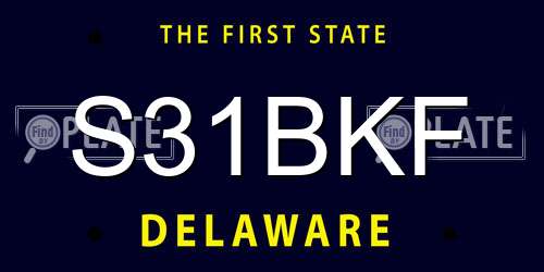 S31BKF Delaware License Plate