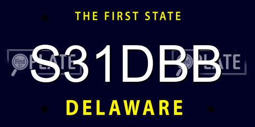 S31DBB Delaware License Plate