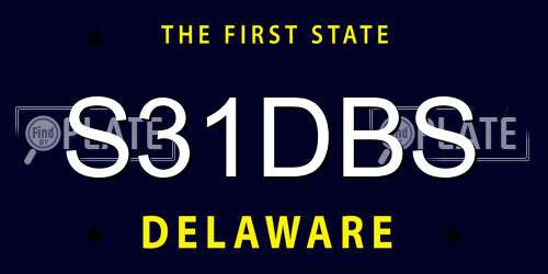 S31DBS Delaware License Plate