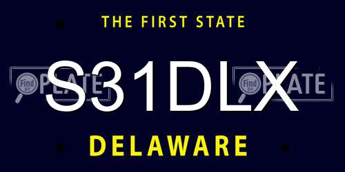 S31DLX Delaware License Plate