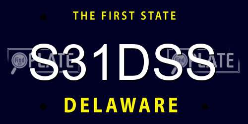 S31DSS Delaware License Plate
