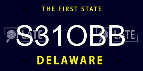 S31OBB Delaware License Plate
