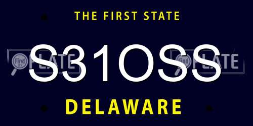 S31OSS Delaware License Plate