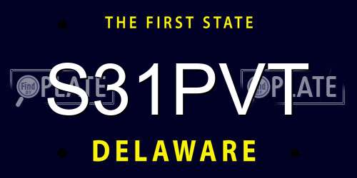 S31PVT Delaware License Plate