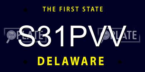 S31PVV Delaware License Plate