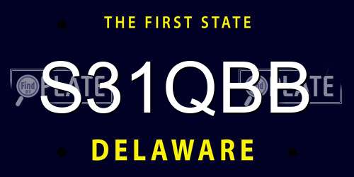 S31QBB Delaware License Plate