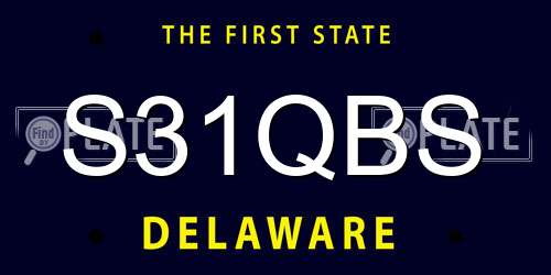 S31QBS Delaware License Plate