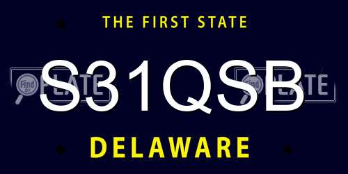 S31QSB Delaware License Plate