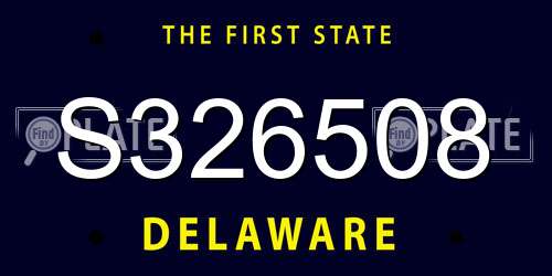 S326508 Delaware License Plate