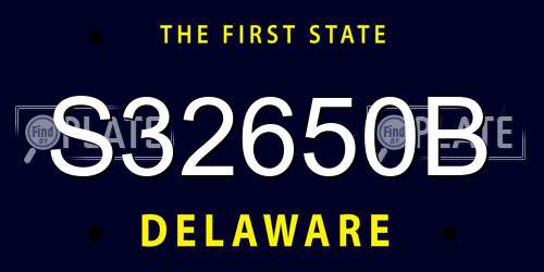 S32650B Delaware License Plate