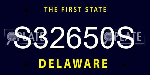 S32650S Delaware License Plate