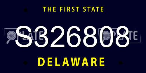 S326808 Delaware License Plate