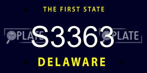 S3363 Delaware License Plate