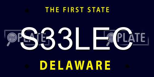 S33LEC Delaware License Plate