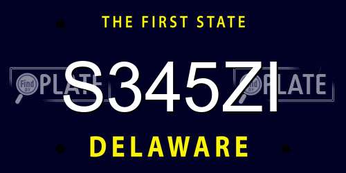 S345ZI Delaware License Plate