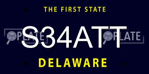 S34ATT Delaware License Plate